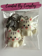 Load image into Gallery viewer, White Cat Clip On Earrings
