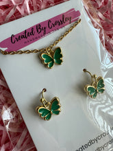 Load image into Gallery viewer, Mini Green Butterfly Jewellery Set
