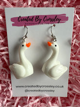 Load image into Gallery viewer, Swan Charm Earrings
