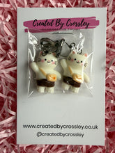 Load image into Gallery viewer, White Cat Clip On Earrings
