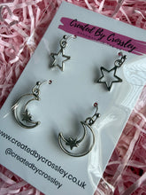 Load image into Gallery viewer, Star Moon Earring Duo
