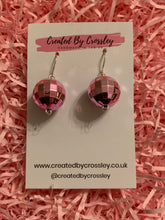 Load image into Gallery viewer, Pink Disco Ball Charm Earrings
