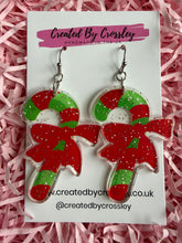 Load image into Gallery viewer, Large Candycane Charm Earrings
