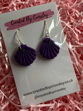 Load image into Gallery viewer, Purple Shell Clay Earrings
