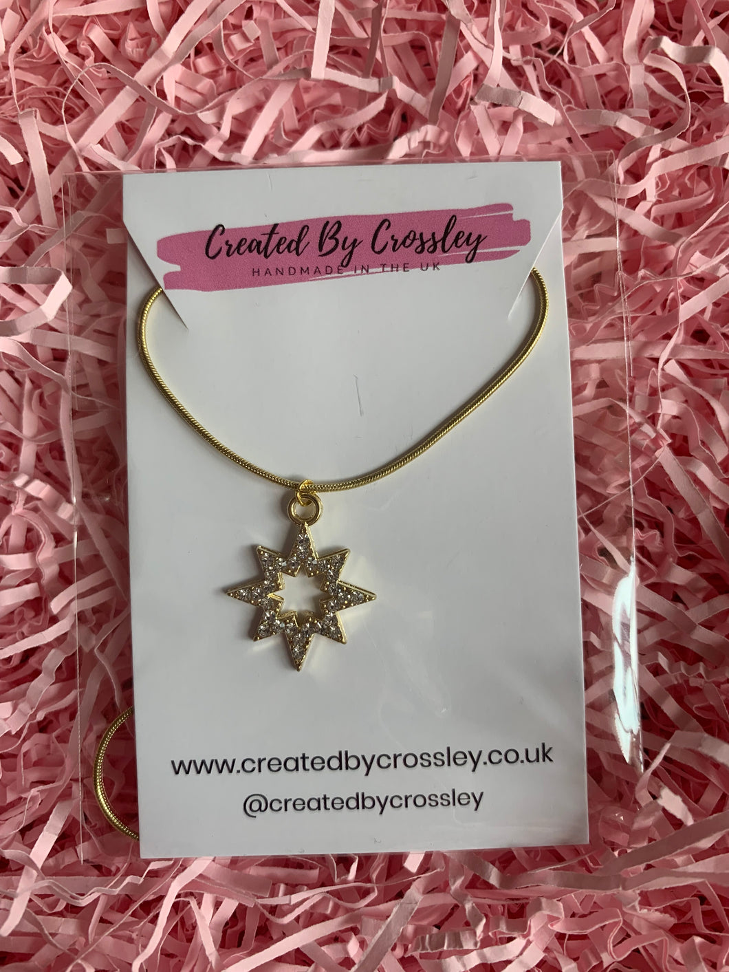 Gem Star Outline Charm Necklace