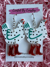 Load image into Gallery viewer, White Chicken Charm Earrings
