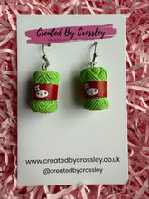 Load image into Gallery viewer, Green Wool Charm Earrings
