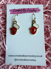 Load image into Gallery viewer, Christmas Mittens Charm Earrings
