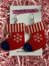 Load image into Gallery viewer, Large Christmas Stocking Charm Earrings
