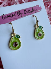 Load image into Gallery viewer, Avocado Charm Earrings
