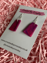 Load image into Gallery viewer, Pink Purple Clay Earrings
