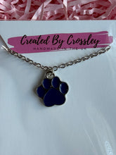 Load image into Gallery viewer, Blue Paw Print Charm Necklace
