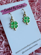 Load image into Gallery viewer, Four Leaf Clover Charm Earrings
