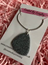 Load image into Gallery viewer, Sparkle Granite Grey Clay Earrings and Necklace
