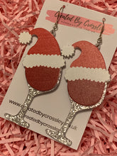 Load image into Gallery viewer, Large Festive Wine Glass Charm Earrings
