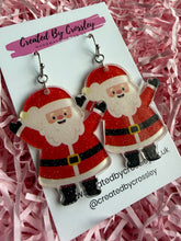 Load image into Gallery viewer, Large Santa Charm Earrings
