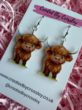 Load image into Gallery viewer, Highland Cow Charm Earrings
