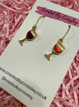 Load image into Gallery viewer, Red Wine Charm Earrings
