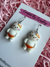 Load image into Gallery viewer, White Cat Charm Earrings
