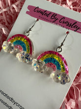 Load image into Gallery viewer, Glitter Rainbow Charm Earrings
