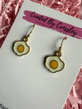 Load image into Gallery viewer, Mini Fried Egg Charm Earrings
