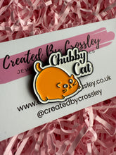 Load image into Gallery viewer, “Chubby Cat” Orange Cat Pin Badge

