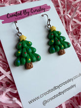 Load image into Gallery viewer, Chunky Christmas Tree Charm Earrings

