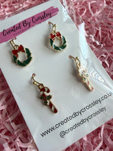 Load image into Gallery viewer, Wreath Candycane Earring Duo

