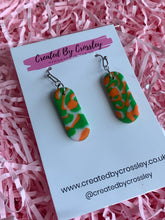 Load image into Gallery viewer, Green Pattern Clay Earrings
