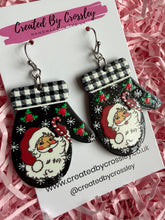 Load image into Gallery viewer, Santa Claus Mitten Charm Earrings
