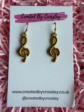 Load image into Gallery viewer, Simple Treble Clef Charm Earrings
