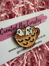 Load image into Gallery viewer, Spooky Teacup Pin Badge
