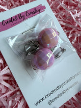 Load image into Gallery viewer, Light Pink Disco Ball Clip On Earrings
