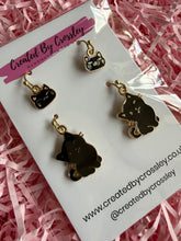 Load image into Gallery viewer, Black Cat Earring Duo

