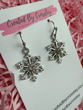 Load image into Gallery viewer, Gem Snowflake Charm Earrings
