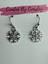 Load image into Gallery viewer, Mini Gem Snowflake Charm Earrings
