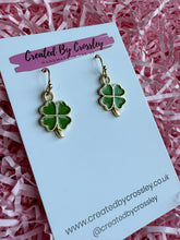 Load image into Gallery viewer, Four Leaf Clover Charm Earrings
