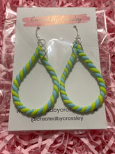 Load image into Gallery viewer, Large Twisted Teardrop Clay Earrings
