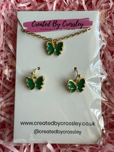Load image into Gallery viewer, Mini Green Butterfly Jewellery Set
