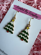 Load image into Gallery viewer, Christmas Tree Charm Earrings
