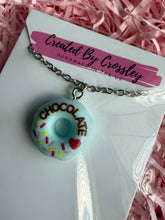 Load image into Gallery viewer, Blue Doughnut Charm Necklace
