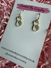 Load image into Gallery viewer, White Cat Charm Earrings
