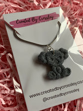 Load image into Gallery viewer, Koala Sparkly Granite Grey Clay Earrings and Necklace
