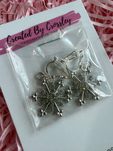 Load image into Gallery viewer, Gem Snowflake Clip On Earrings
