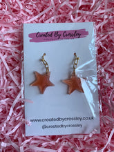 Load image into Gallery viewer, Red Star Resin Earrings
