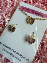 Load image into Gallery viewer, Mini Purple Butterfly Jewellery Set

