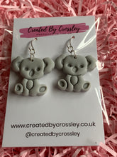 Load image into Gallery viewer, Koala Grey Clay Earrings and Necklace
