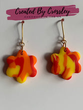 Load image into Gallery viewer, Sunset Flower Clay Earrings
