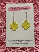 Load image into Gallery viewer, Yellow Glitter Resin Earrings
