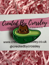 Load image into Gallery viewer, Avocado Cat Pin Badge
